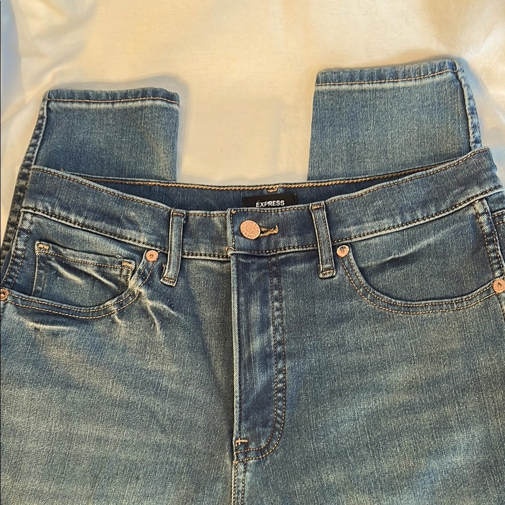 Express Light Blue Denim Pants 10L high rise skinny